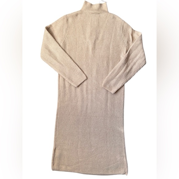 B.young 3/4 Zip Tan Sweater Dress | S - Picture 4 of 6
